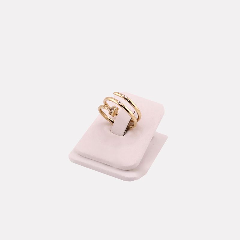 Anillo Tipo Cartier Triple 14k 4.7g #7.5